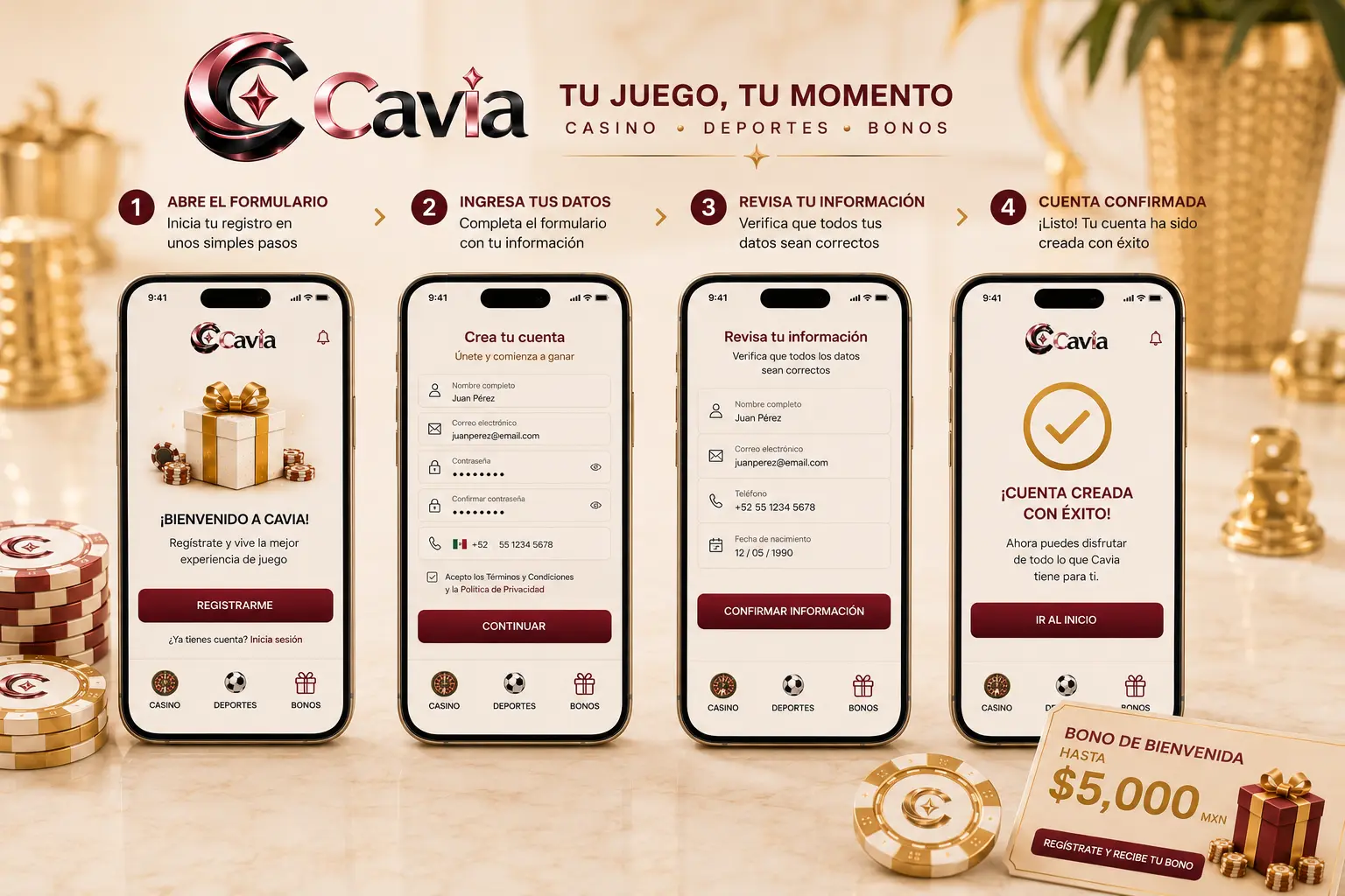 Pasos para crear la cuenta